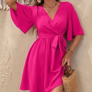 Pink Wrap Dress
